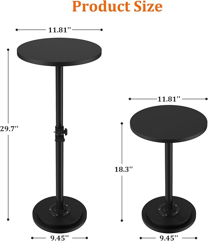 2Pack Drink Table, Small Round Side Table - Image 2