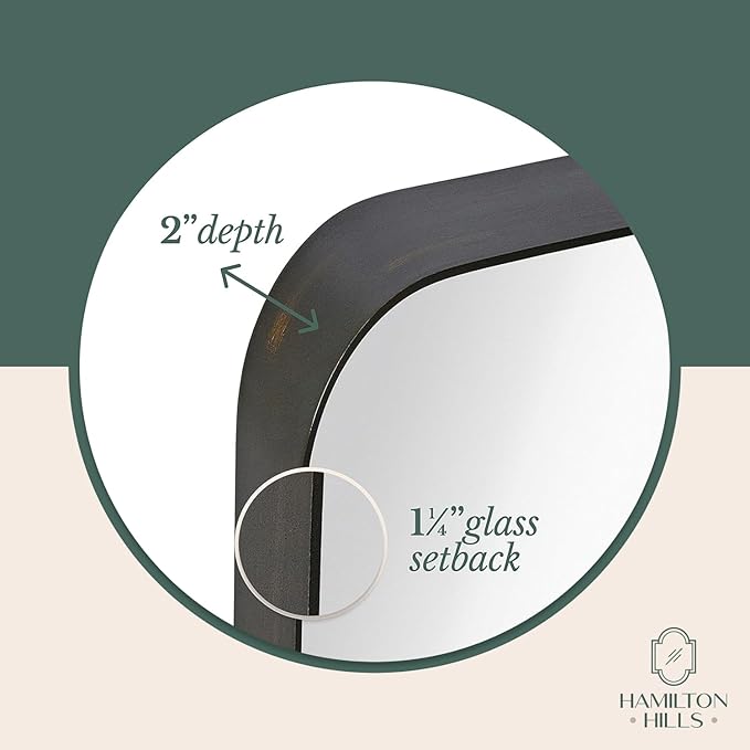Hamilton Hills 22x30 inch Metal Bronze Frame Mirror - Image 3