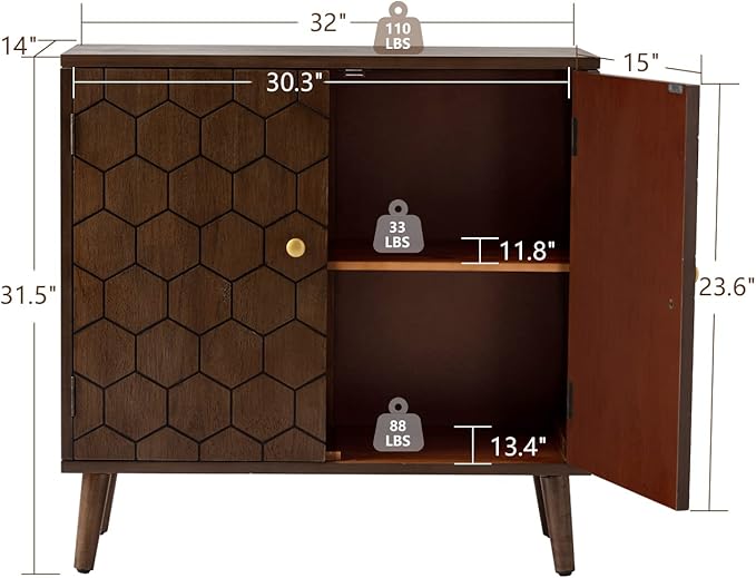 COSIEST Set of 3 32" Storage Sideboards - Image 2