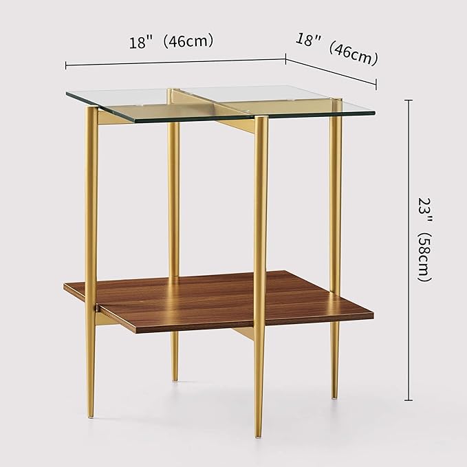 Glass End Table, Mid-Century Modern Design Sofa Table, - Image 2
