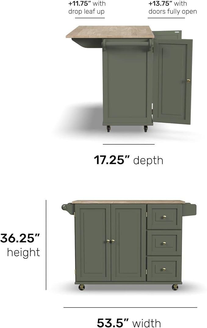 Homestyles Mobile Kitchen Island Cart - Image 7