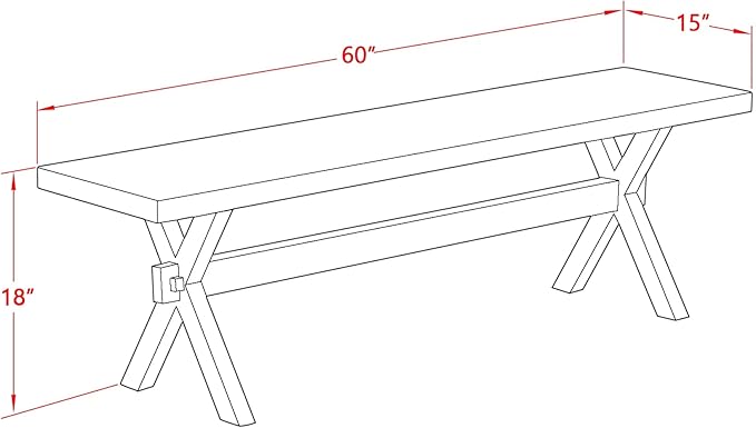 East West Furniture X626DR124-6 6 Piece Dining Table Set Contains a Rectangle - Image 19