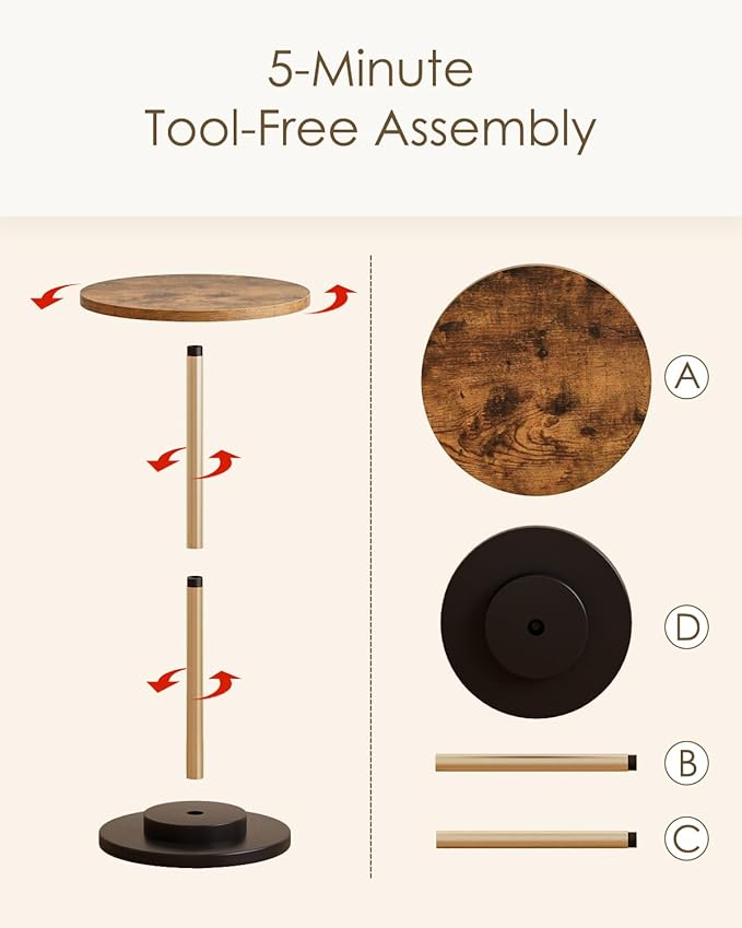 Masupu Drink Table, Round Side Table - Image 5