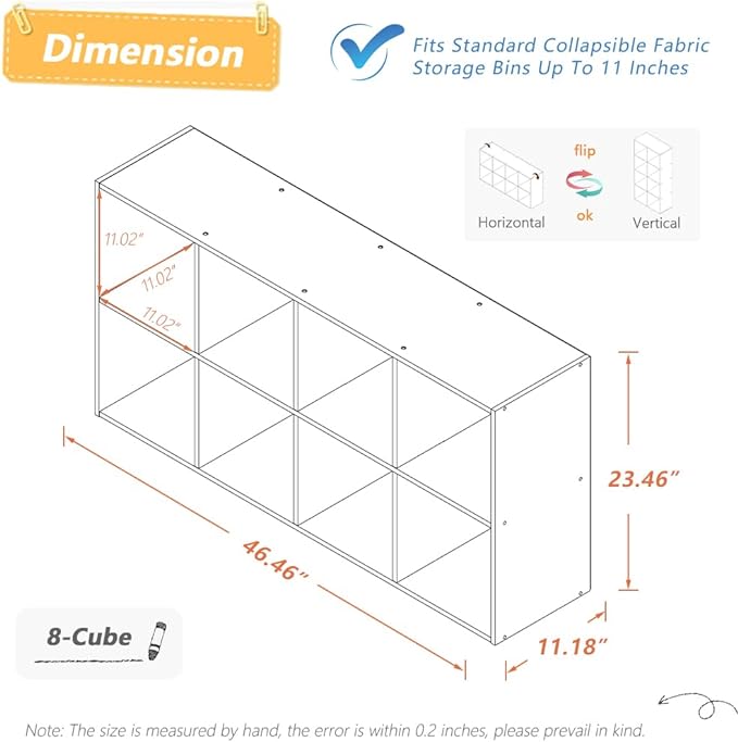 8 Cube Organizer Bookcase - Image 2