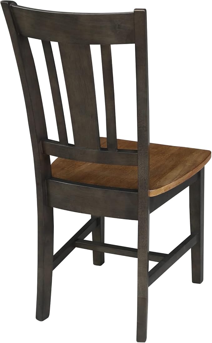 International Concepts San Remo Splatback Dining Chair, Hickory/Washed Coal - Image 6
