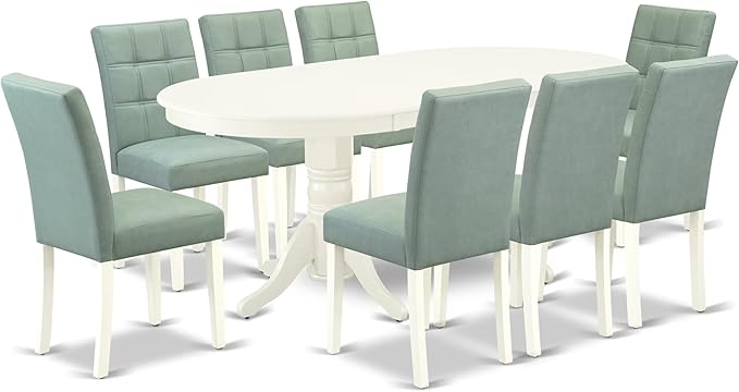 East West Furniture VAAS9-LWH-43 9 Piece Dining Room Set Includes A Wooden by EastWestFurniture