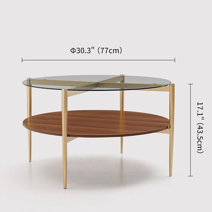 Round Coffee Table, Mid-Century Modern Design, D30“ x H17”, - Image 2