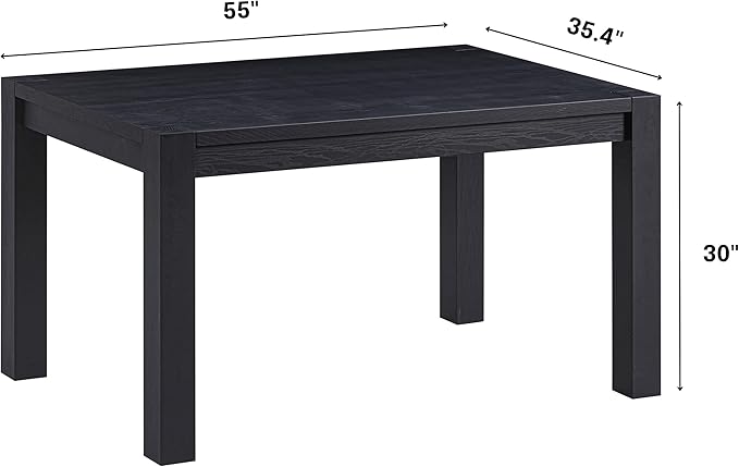 NTC Block 55 Inch Modern Farmhouse Dining Table, Rectangular Dinner Table - Image 2