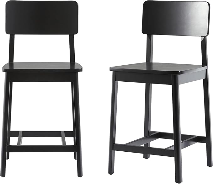 Walker Edison 2-Piece Minimalist Solid Wood Counter Stool - Image 8
