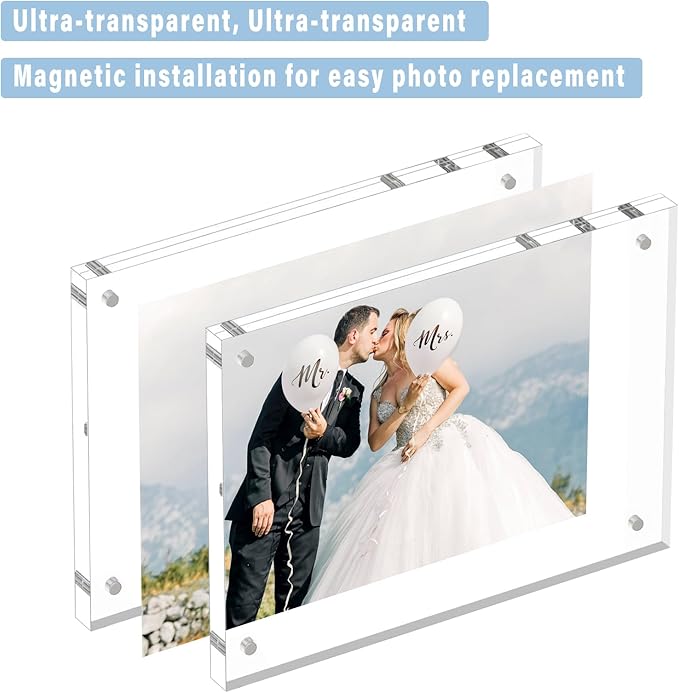 HELPLEX Acrylic Frame, 3 Pack 3.5x5 Acrylic Picture Frames, 20mm Thicker - Image 3