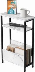 7.1" Narrow Side Table for Small Spaces, 3 Tier Small End Table by THUMEYE