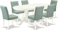 East West Furniture VAAS7-LWH-43 7 Piece Dining Set consists A Mid Century by EastWestFurniture