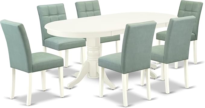 East West Furniture VAAS7-LWH-43 7 Piece Dining Set consists A Mid Century by EastWestFurniture