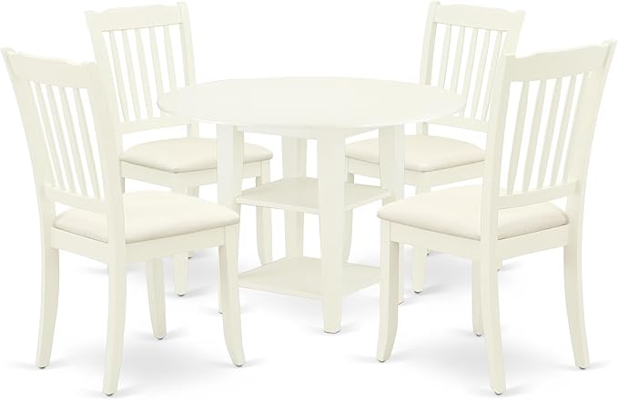 East West Furniture SUDA5-LWH-C 5 Piece Kitchen Table Set by EastWestFurniture