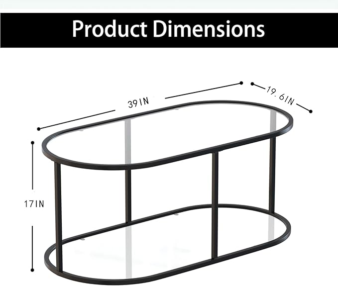 Coffee Table Black Glass Coffee Table - Image 2