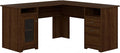 Bush Furniture Cabot L Shaped Computer Desk in Modern Walnut | Corner Table by BushHome
