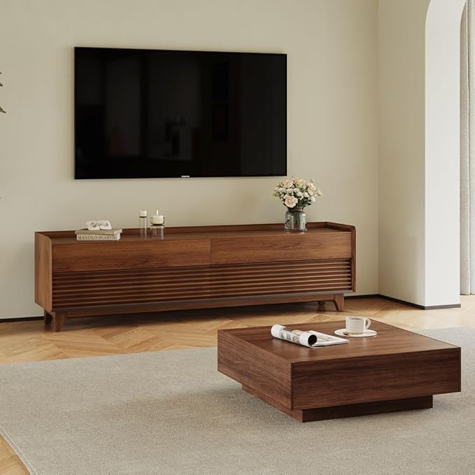 POVISON Fully-Assembled Mid Century Modern TV Stand - Image 7