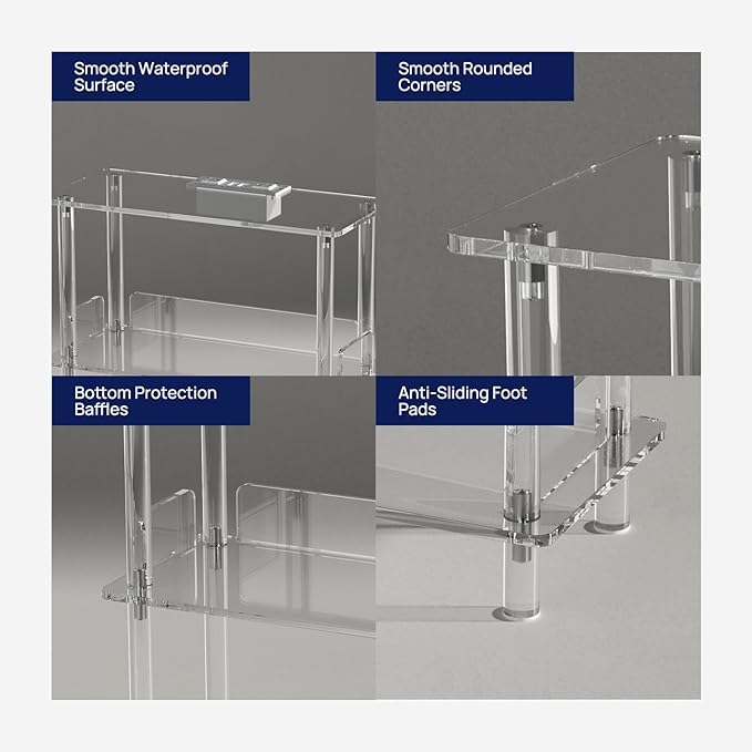 HMYHUM Acrylic Narrow Side Table - Image 5