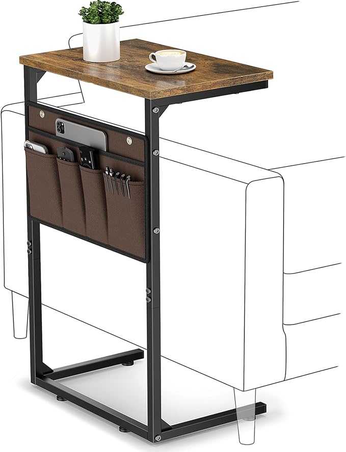 Vagusicc C Shaped End Table Set of 2, Tall Side Table - Image 9