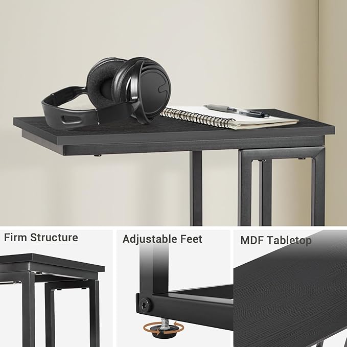 C-Shaped End Table, for Living Room, Small Spaces, TV Tray Couch Side Tables - Image 5