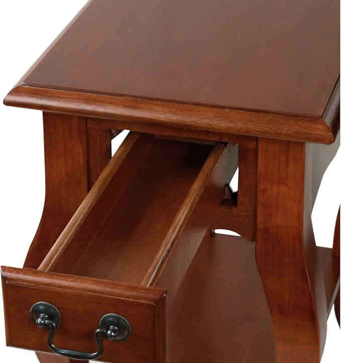Leick Home Side Table, One Drawer, French Cabriole Leg, Solid Poplar, 12.5 in W - Image 7