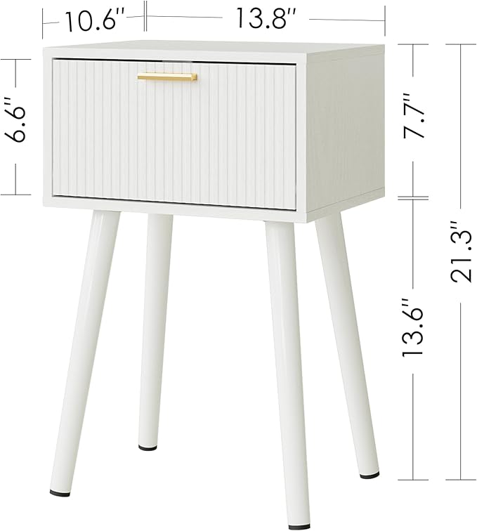 Night Stand Set 2, Small Modern Mid-Century Bedside Table - Image 2