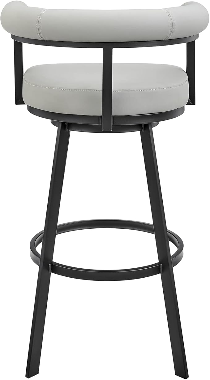 Armen Living Magnolia Swivel Counter Stool in Black Metal - Image 7