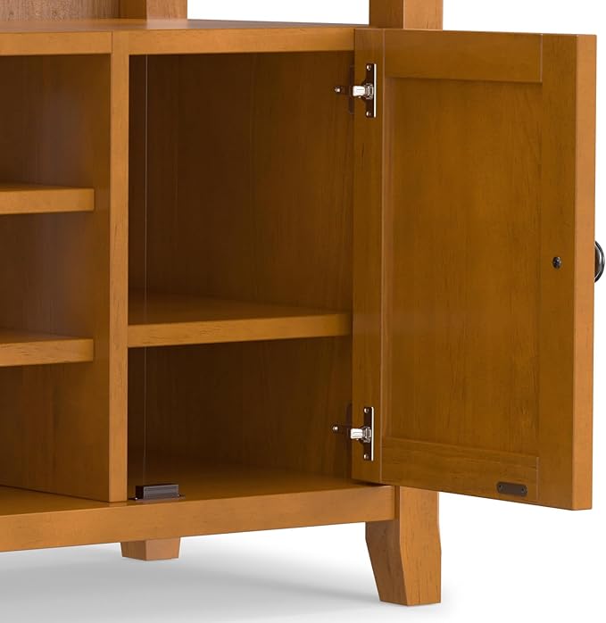 SIMPLIHOME Amherst 54-inch Wide Solid Wood TV Stand in Light Golden Brown - Image 9