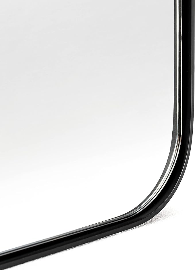 Black Bathroom Mirrors for Over Sink, 24 x 36 Inch Rounded Corner Rectangle - Image 4