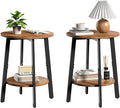 Side Table Set of 2, Small Round End Table by Unknown