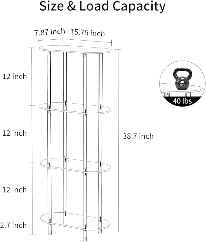 Clear Acrylic Narrow Side Table - Image 3