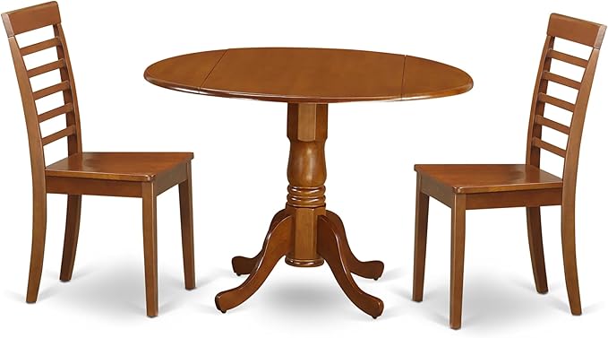 East West Furniture DLML3-SBR-W 3 Piece Kitchen Table Set by EastWestFurniture