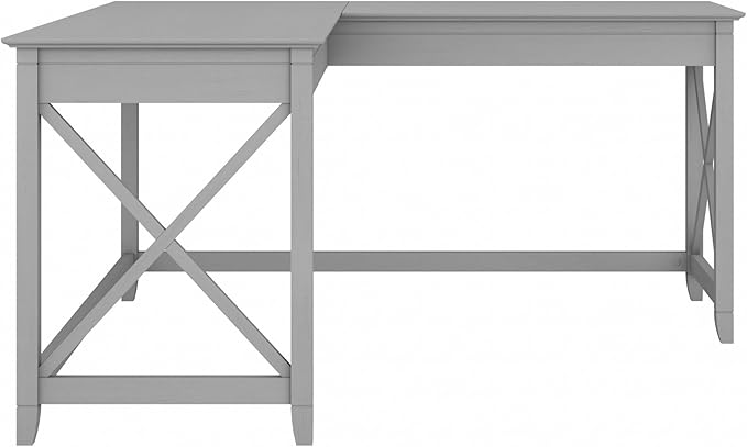 Bush Furniture Key West 60W Modern Farmhouse L Shaped Desk in Cape Cod Gray | - Image 7
