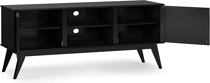 SIMPLIHOME Draper SOLID HARDWOOD 60 inch Wide Mid Century Modern TV Media Stand - Image 4