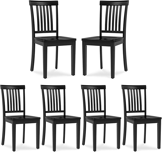 COLAMY Wooden Dining Room Chairs Set of 6, Spindle High Back Windsor Kitchen by COLAMYINC