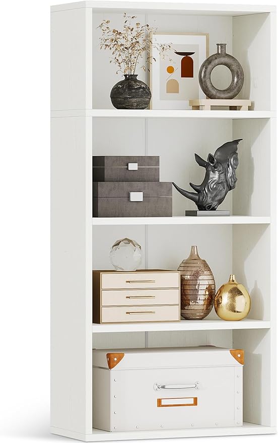 Casaottima 4-Tier Open Bookshelf and Bookcase, Floor Standing Display Storage by Casaottima