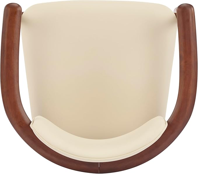 Merax Rubber Wood Dining Chairs Set of 2, Comfortable PU Foam Seat Armchairs - Image 6
