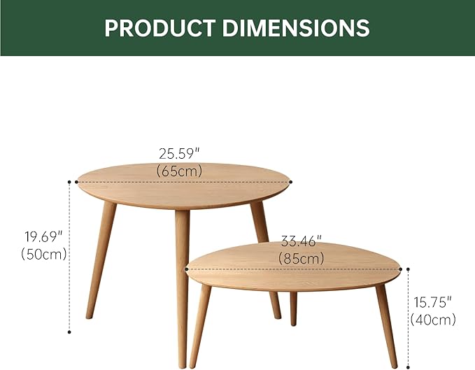 Small Oval Nesting Table, Mid Century Coffee Table - Image 2