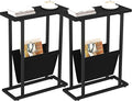 Yusong Narrow Side Table for Small Spaces, Small End Table Set of 2 by Yusong