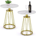 Round End Table Set of 2, Small Side Table by AoLei