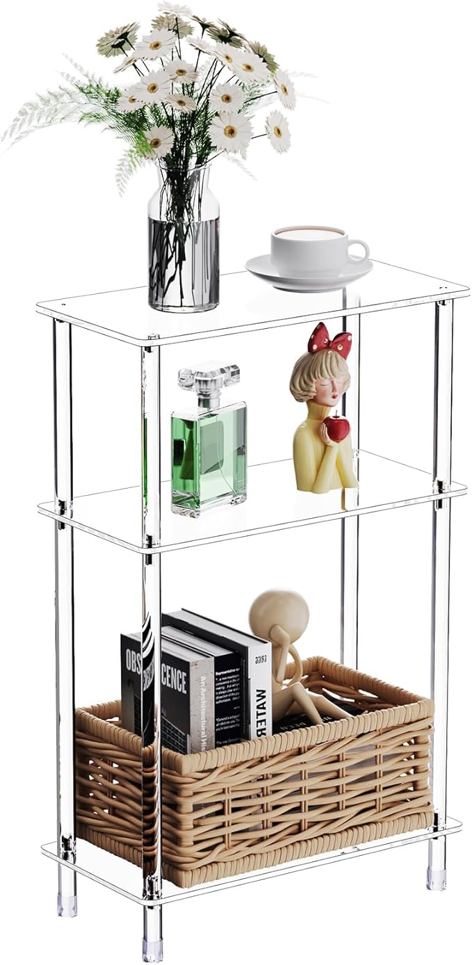 Clear Acrylic Narrow Side Table by Bkemiy