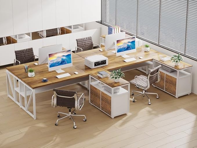 Tribesigns L Shaped Desk with Drawer, 2 Piece Home Office Furniture - Image 9