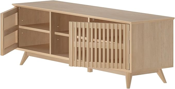 Plank+Beam Mid-Century Modern Wood TV Stand, Solid Wood Entertainment Console - Image 11