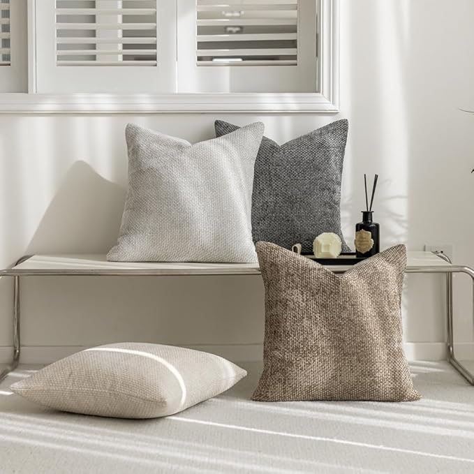 LANANAS Neutral Decorative Throw Pillow Covers 18x18 Inch - Image 2