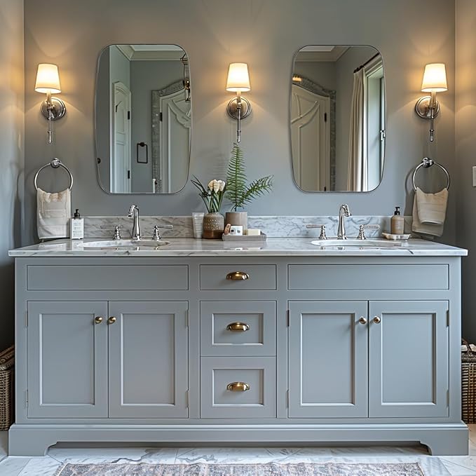 ANDY STAR Chrome Bathroom Mirror, 24x40 Inch Polished Chrome Oval Mirror - Image 4