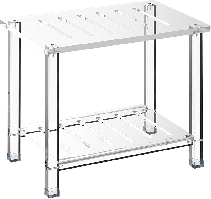 Acrylic Shower Bench for Inside Shower 13.98" D X 21.26" W X 18.31" H, Heavy by GOIOOIA