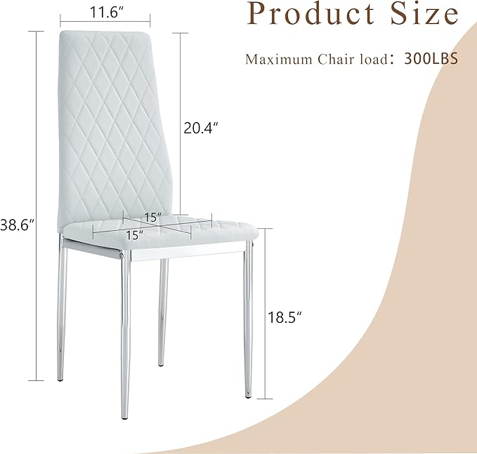 JT Modern Minimalist Dining Chair Fireproof Leather Sprayed Metal Pipe Diamond - Image 2