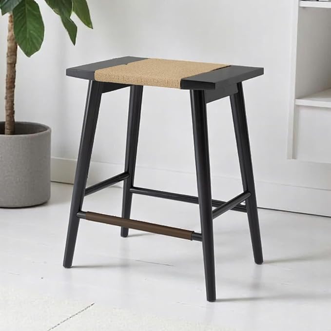 Thor Wicker Counter Height Wooden Counter Stool by AllForWood