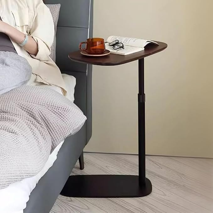 Modern Minimalist C Shaped Side Table, Wooden Sofa Table - Image 6