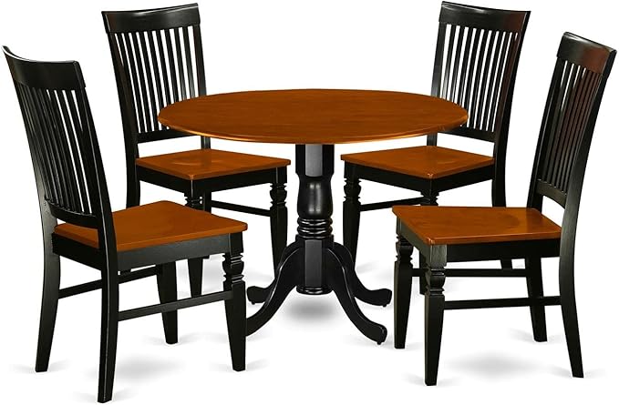 East West Furniture DLWE5-BCH-W 5 Piece Kitchen Table & Chairs Set Includes a by EastWestFurniture